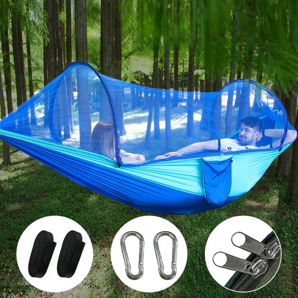 Outdoor Camping Hammock with Mosquito Net Camping Insect Proof Hammocks Portable Outdoor Furniture Bed Sleeping Tent Hammock