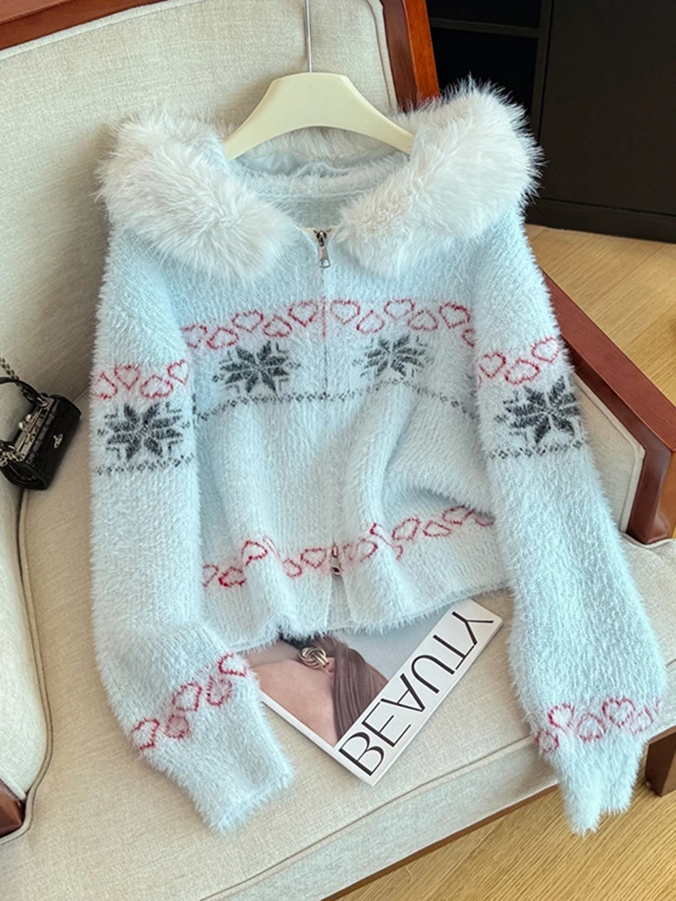 

Ele Long Sve Hoodie Knitted Sweater Women's Spring Faion Loose Slimming Open Cardigan Top for Casual Daily Wear