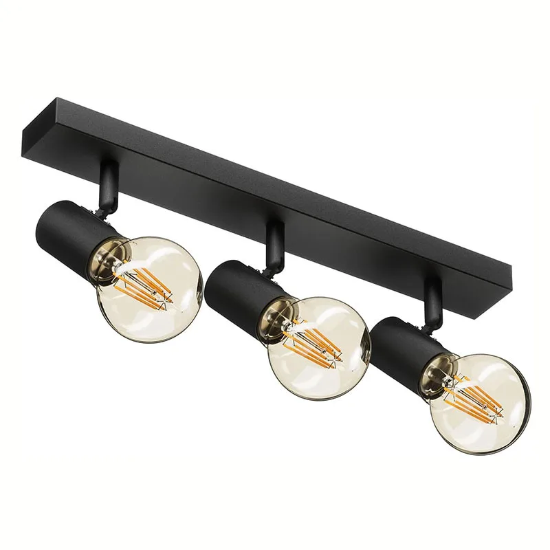 Ceiling Spotlight 1/2/3 Heads E27 Retro Industrial Style Rotatable Kitchen Bedroom Living Room Corridor Black Iron Wall Lamp Hot