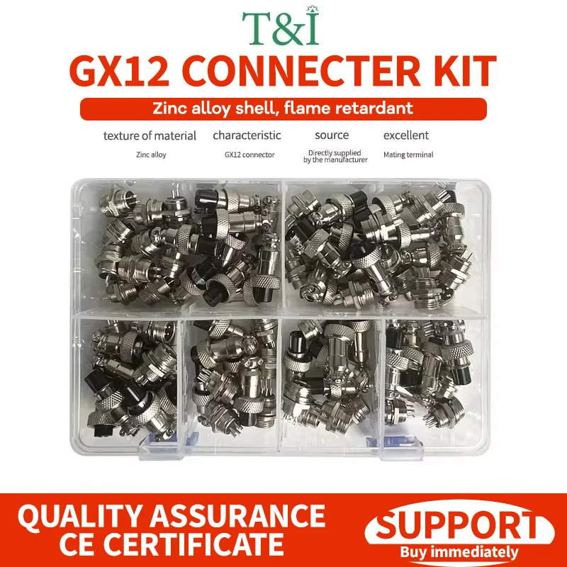 GX12 KIT 2 3 4 5 6 7P Nut type Male&Female Aviator Aviation Plug Socket CircularElectric Wire Panel  Connector set