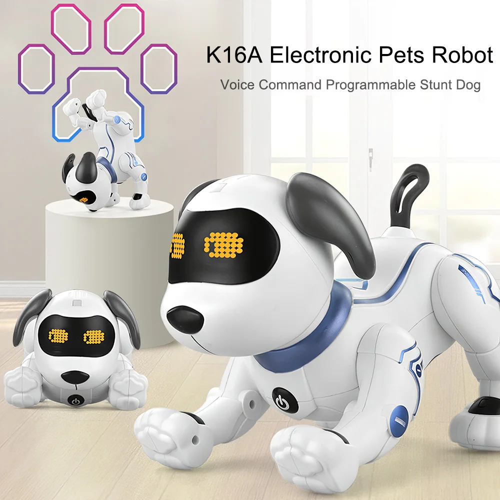 LE NENG TOYS Electronic Pets Robot Dog Stunt Dog Voice Command Programmable Touch-sense Music Song Toy for Kids Christmas Gift