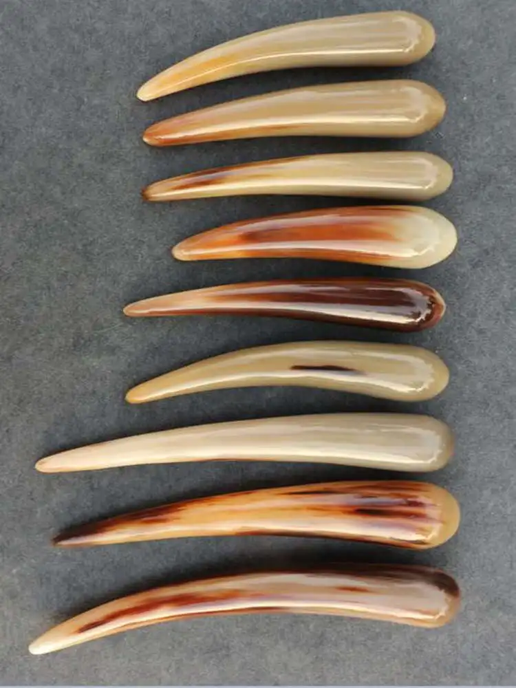 Natural Horn Sticks Real Cattle Horn 7-20CM Chinese Medicine Acupuncture Sticks