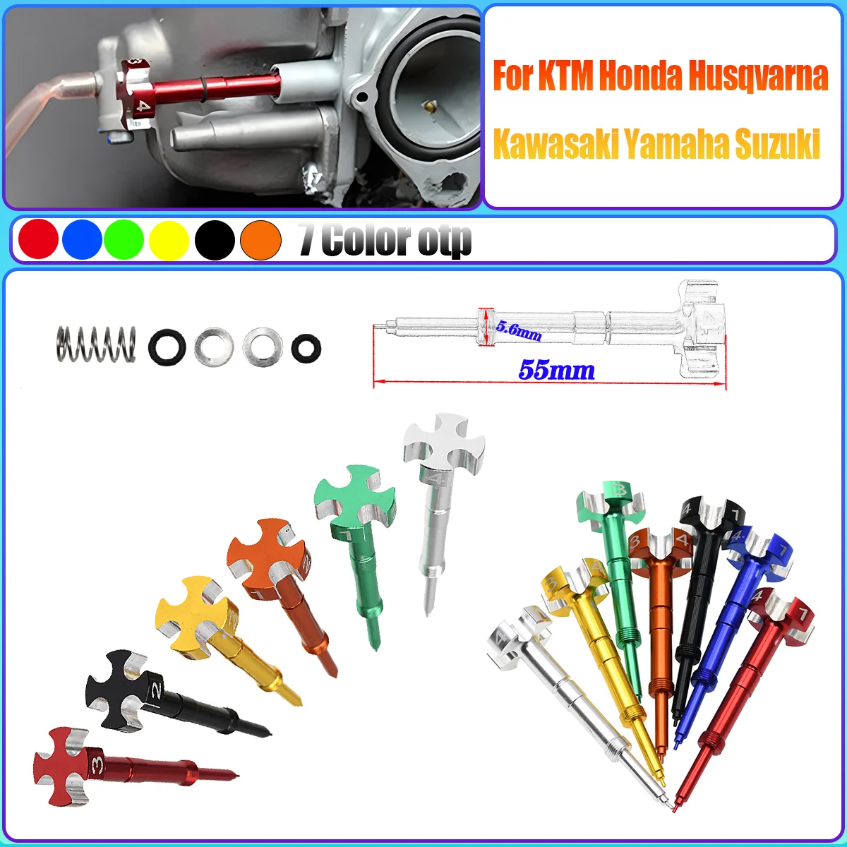 

Carburetor Easy Air Fuel Mixture Screw For Kawasaki KLX450R KX250F 04-10 KX450F KX 250 450 F KXF Keihin Carburetor Keihin FCR