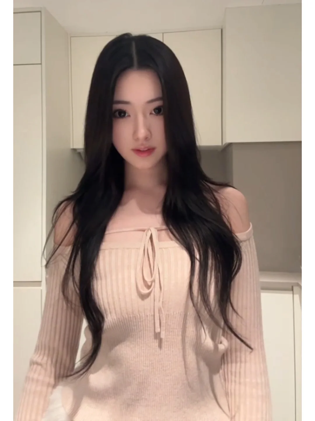 

Stunning One-Shoulder Belted Long Sleeve Knitted Sweater Women's Autumn Winter Slimming Sexy Pure Desire U-Neck Top