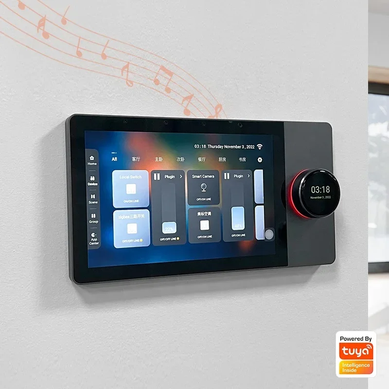 Smart Home System 8-inch WiFi Multi-function Music Host Touch Screen Zigbee Gateway BLE Wall Central Control Panel Hub
