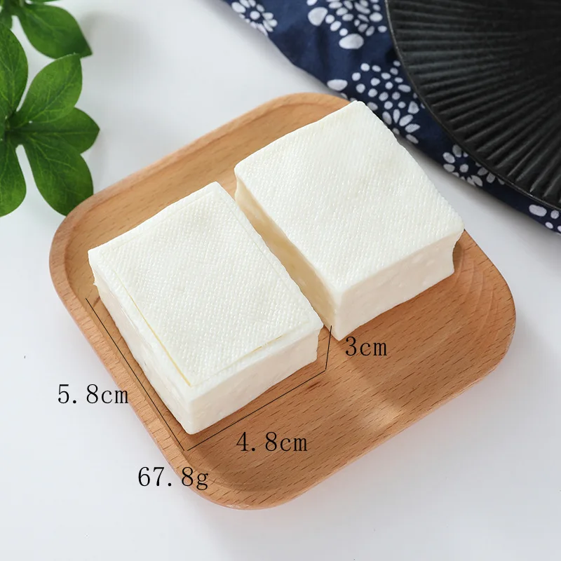 Kunstmatige Decoratieve Voedingsmiddelen Pvc Gesimuleerde Tofu Model Plastic Voedsel Pretend Play Voeding Gerechten Rekwisieten Kinderen Spelen Speelgoed 2 stk/partij