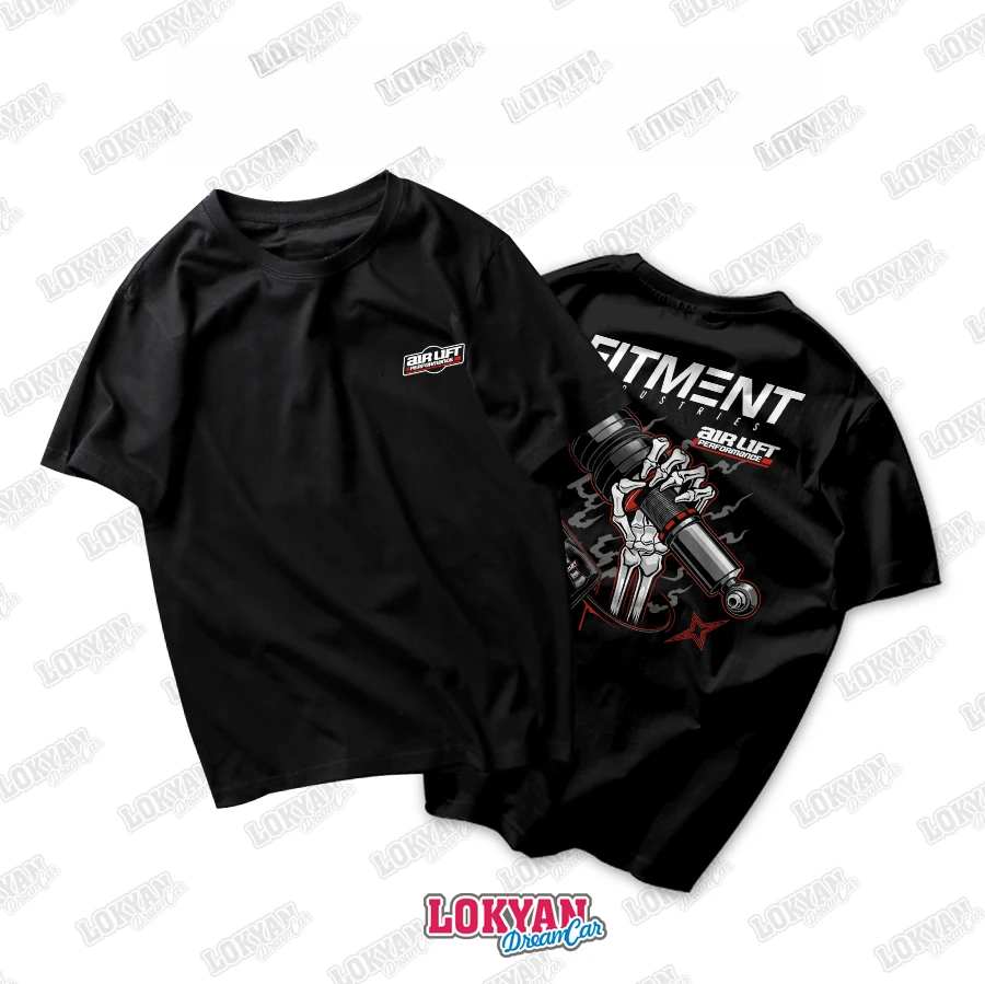 3H Pneumatic Shock-proof Modified Car Skull Print Short Sleeve Motorcycle Graphics Breathable Sweat Absorption Men's T-shirt