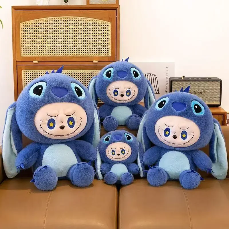 

30-50 см милые Labubu аниме плюшевые игрушки Cos Stitch большие уши переодевание мягкие плюшевые куклы Декор дивана девчачье сердце подарки на день рождения