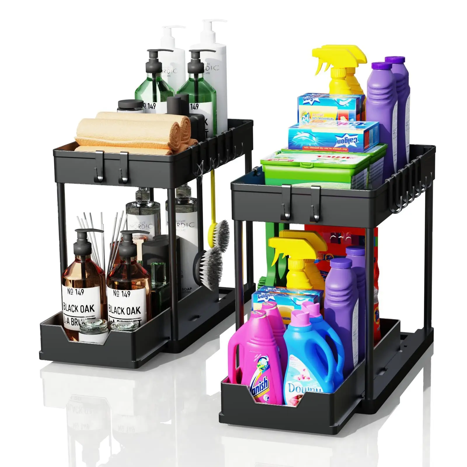 

High Quality 2-Tier Kitchen Storage Rack Multifunctional Metal Shelf Organizer for Home Use Double Under Sink Storage Holders