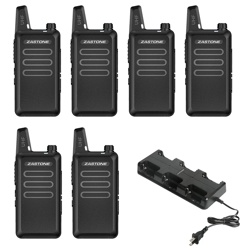 

6PCS Zastone X6 Mini Walkie Talkie 400-470 UHF Walkie Talkie Portable Handheld Radio Comunicador Two-Way Ham Radio