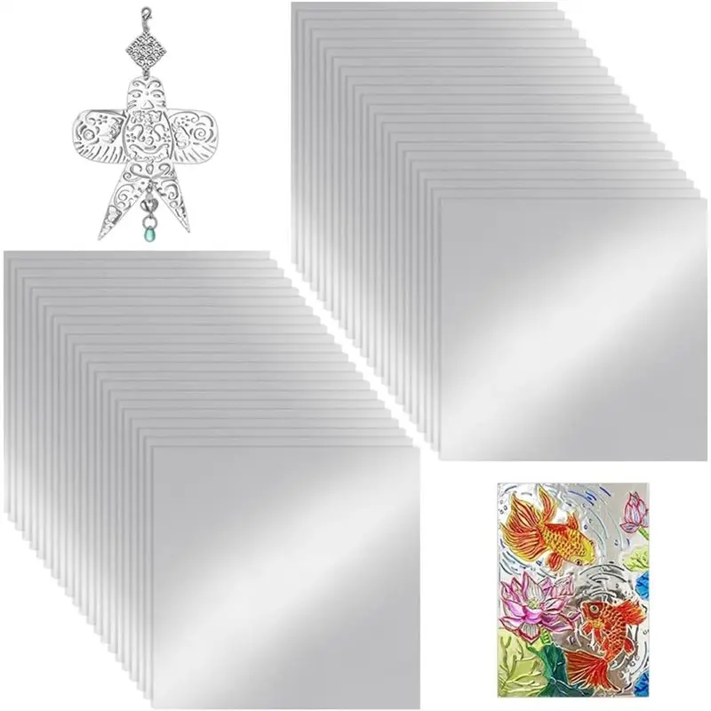 

ABBN-Silver Tin For DIY Home Décor Decor 100 Sheets Aluminum Foil Sheets Craft Metal Embossing Art Paper For Wrapping School Pro