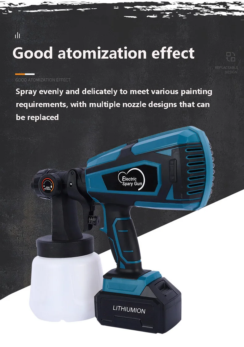 Pneumatic Lithium Battery Spray Gun Wireless Split Type Spray Machine Electric Paint Woodworking Spray Gun