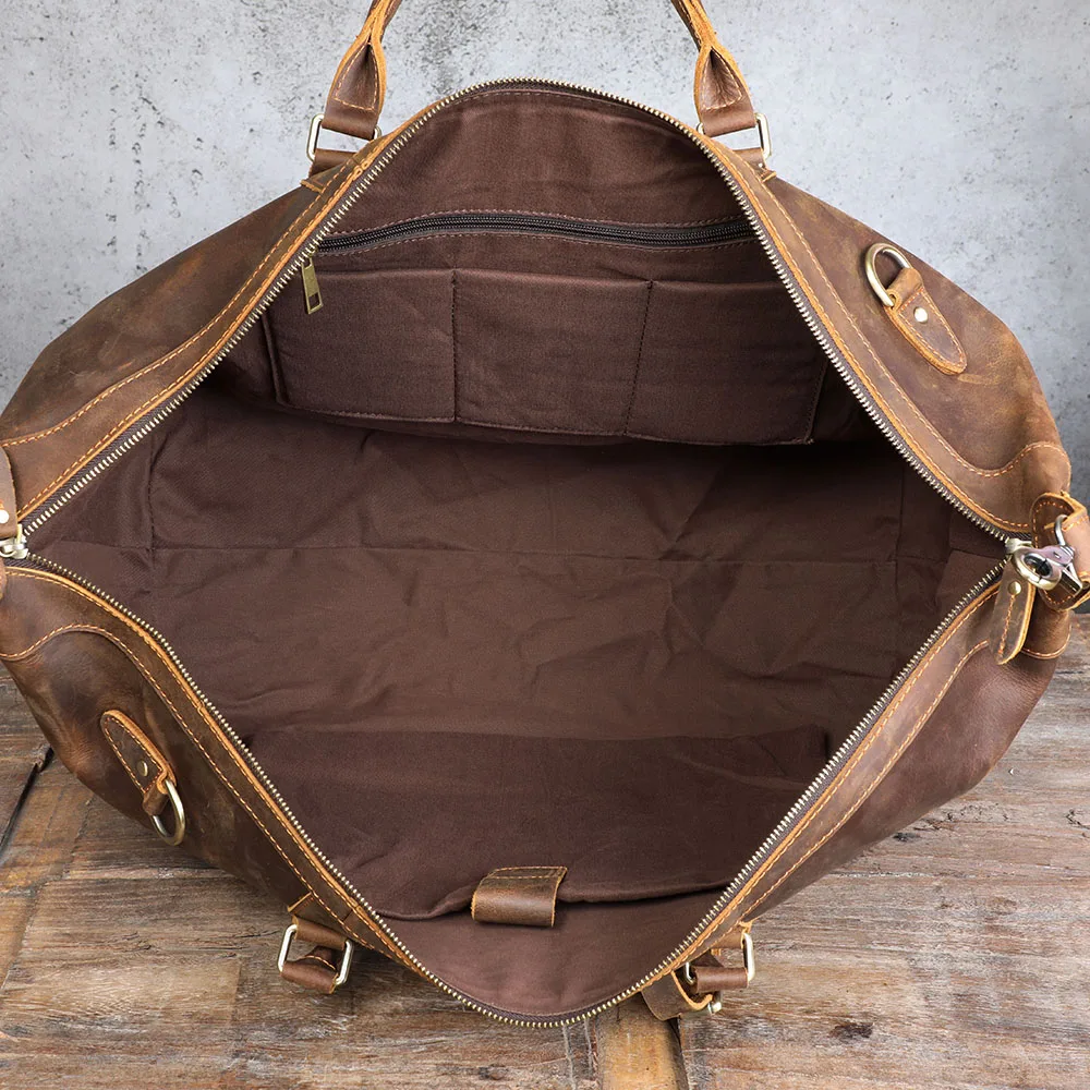 S.WORKER Premium Vollnarbenleder-Reisetasche Echtes Leder Vintage-Stil Große Handgepäcktasche – Detail 23