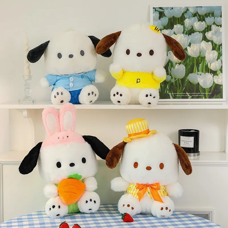 Sanrio pochacco tamanho grande brinquedos de pelúcia jogar travesseiro bonito brinquedos de pelúcia kawaii anime filhote de cachorro presente de aniversário do bebê crianças boneca para a menina