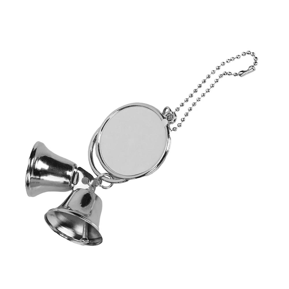 

Hanging Decor Mini Bells Rearview Mirror Ornaments Backpack Charm Silver Car Decoration Vehicle Hanging Ornament Durable Vivid