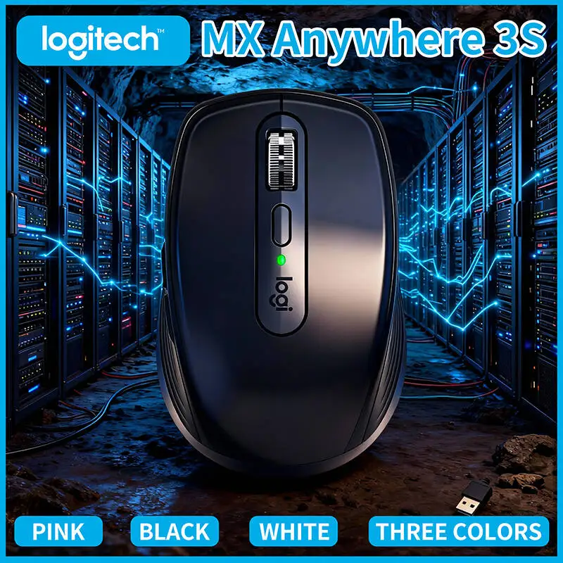 

Прочная мышь Logitech MX Anywhere 3S — 8000 точек на дюйм Darkfield, Hyper-Scroll, Silent Click, USB-C Быстрая зарядка для работы и геймеров