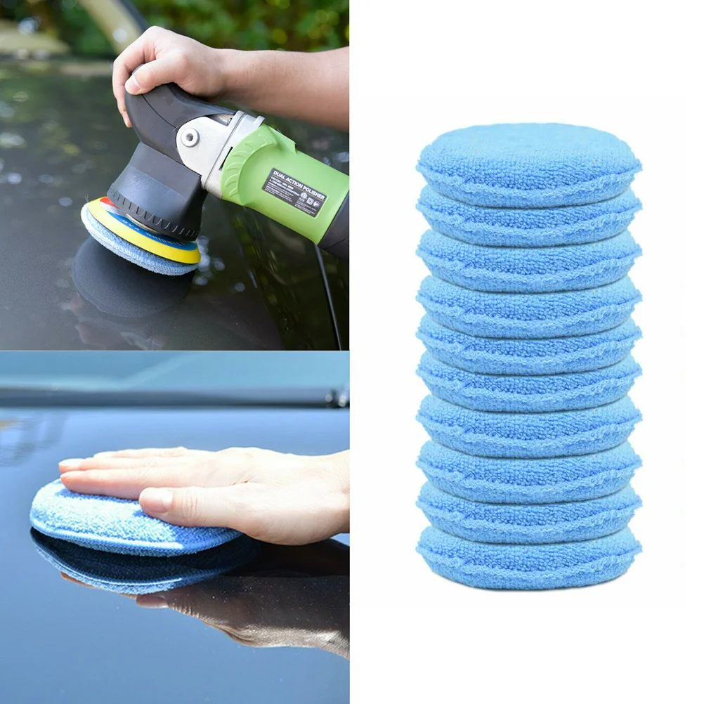 

6Pcs 5 Inch Blue Waxing Sponge Polish Applicator Pads for Car Cleaning Detailing Auto Valeting Reusable Up to 8 Times Per Sponge