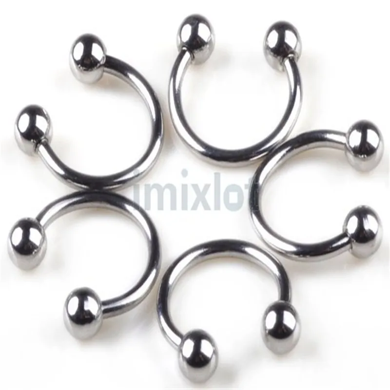 PINKSEE New Mixed 120 Pcs/Lot Silver Color Body Jewelry Piercing Eyebrow Lip Belly Rings Wholesale