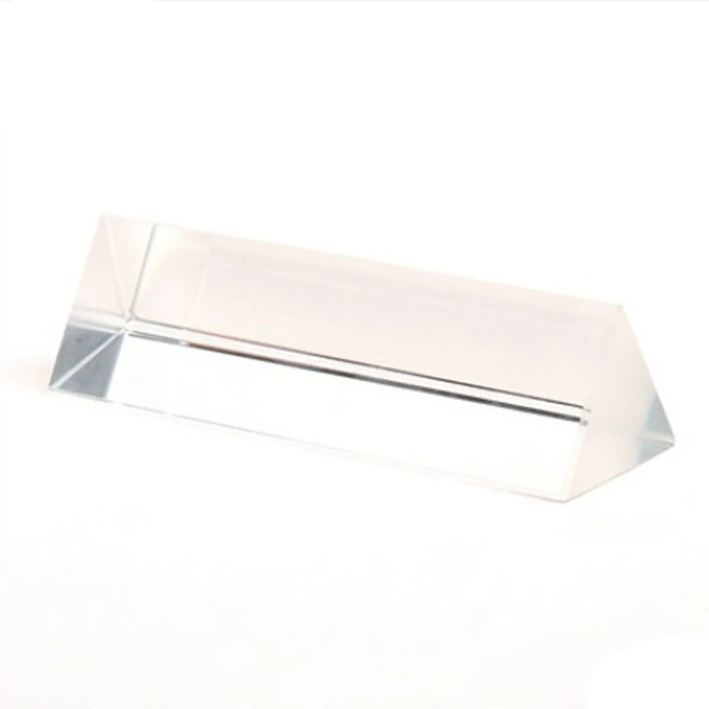 10CM Optical Glass Triple Triangular Prism Physics Teaching Light Spectrum Gift Box