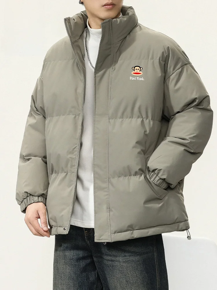 

PaulFrank Large-Mouth Monkey Men's Cotton Jaet Autumn Winter Thiened Warm Stand Collar Loose Fit Bread Sle Outerwear