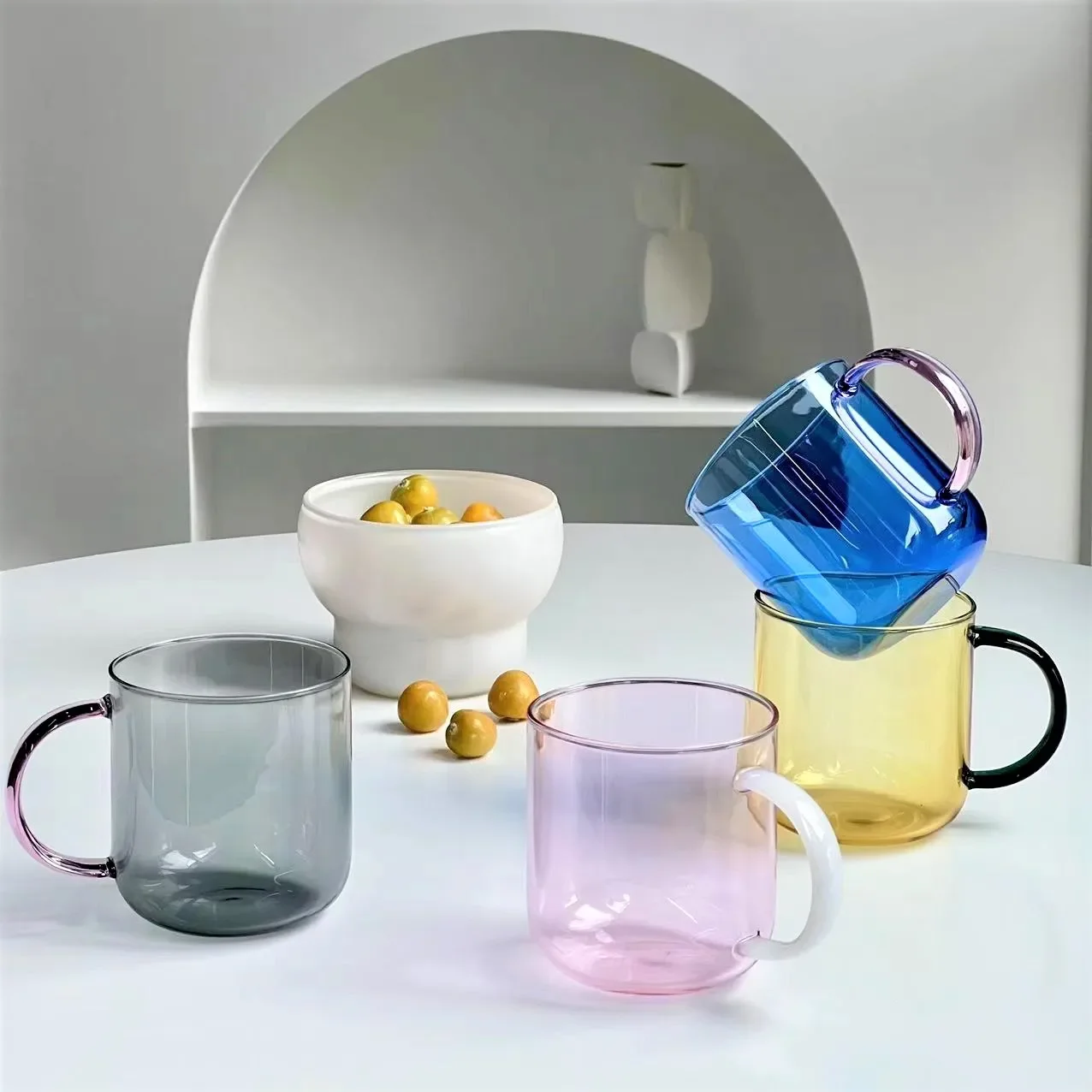 Borosilicate Mug Glass Mug Heat-resistant Glass Cup Drinkware Tea Juice Milk Cup Coffee Mug Home Water Glasses Glass Coffee Cup