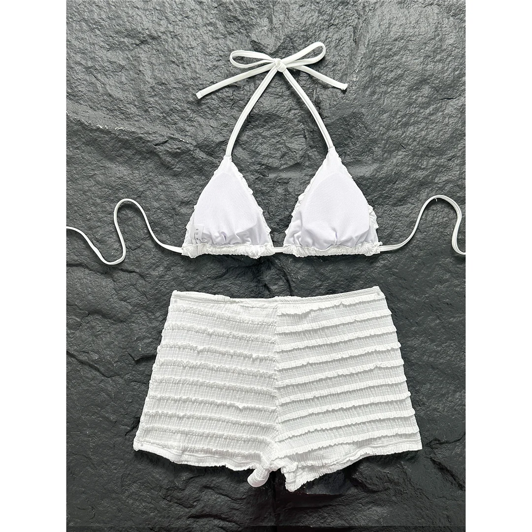 Pailletten-Sternfisch-Neckholder-Bikini mit hoher Taille, Damen-Badeanzug, zweiteiliges Bikini-Set, Badebekleidung, Badeanzug, Schwimmanzug V8215 – Detail 9