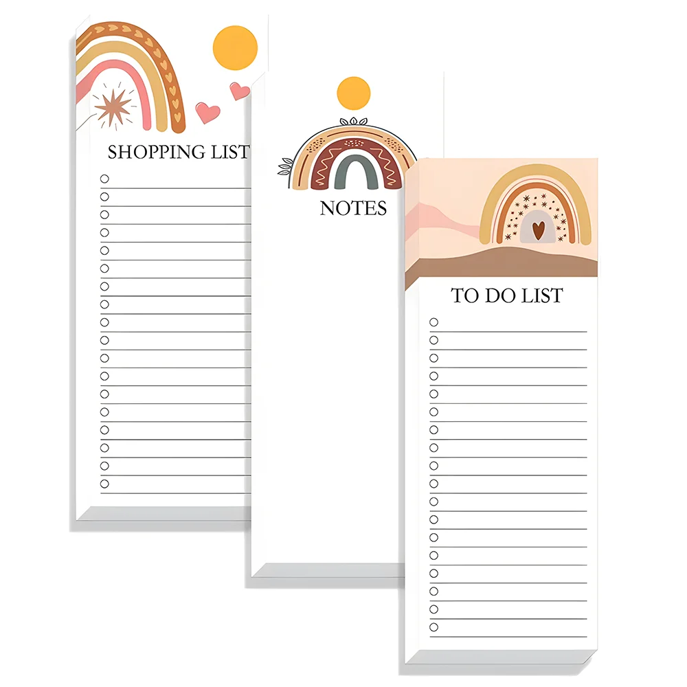 Korean Rainbow Magnetic Memo Pads Note Fridge Magnet Refrigerator Meal Shopping Check To Do List Planner Notebook Notepad Agenda