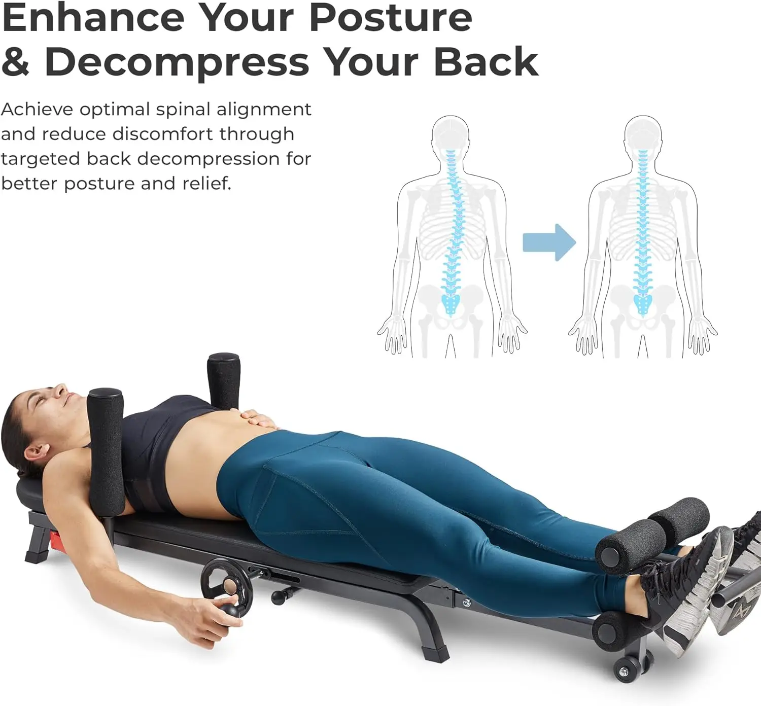 Full Body Inversion Traction Stretch Decompression Machine for Lumbar Stretching Lower Back Pain Relief Improved Posture Correct