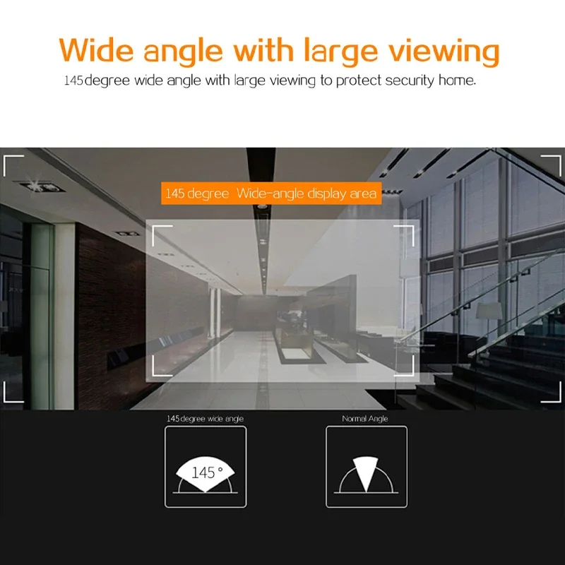 Imagem -04 - Inteligente Eletrônico Cat Eye Campainha Câmera Peephole Door Viewer Monitor ao ar Livre 145 ° Lcd 100w Pixels 43