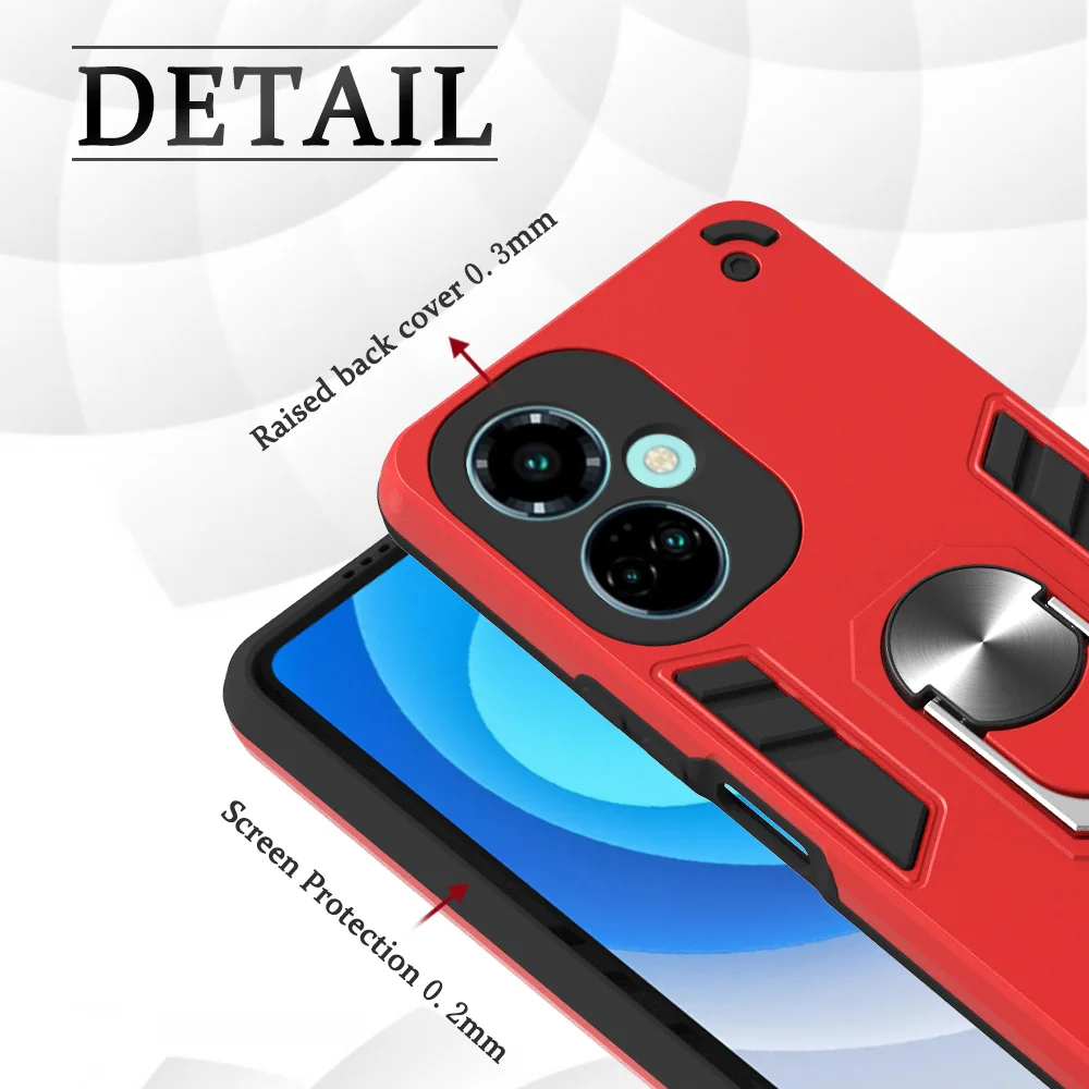 Luxury Case for Tecno Camon 19 Pro 5G Neo Armor Shockproof Car Magnetic Ring Holder Phone Cover Camon19 Camon19Pro5G Camon19NEO