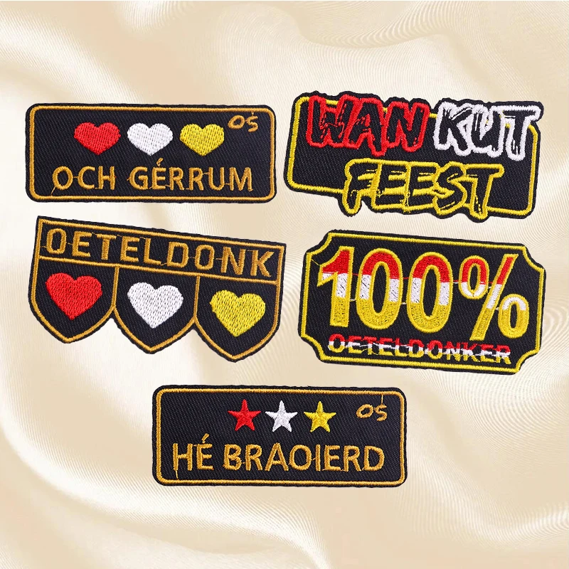 2-5 Stuks Set Nederland Oeteldonk Embleem Borduren Patch Op Kleding Jassen Carnaval Voor Nederland Ijzer Op Patches voor Kleding