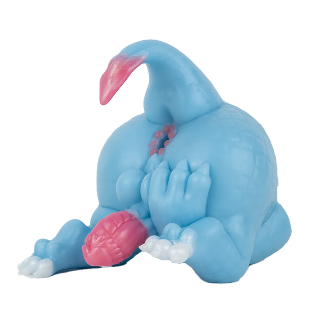 YOCY 6630 Cyan Dragon Mold Male Masturbator Single Channel Liquid Silicone Stroker With Penis