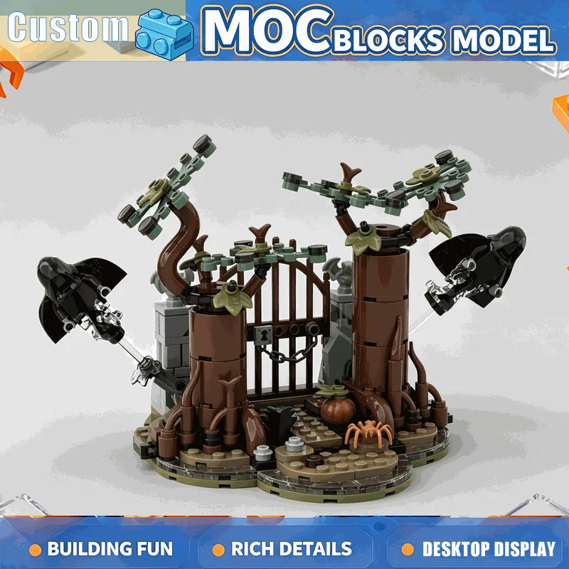 342PCS Haunted Manor Forest Gate Series Building Blocks Technology Creative Castle Modify Model DIY Assembly Toy Halloween Gift