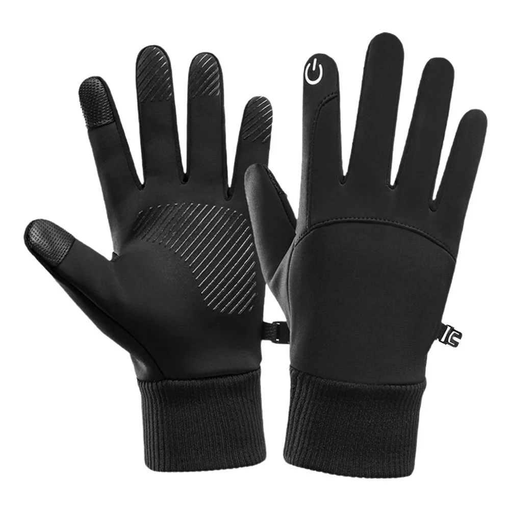 

1 Pair Waterproof Warm Gloves Winter Hand Covers 2-Finger Touchscreen Nonslip Wear-Resistant Thermal Lining For Sports Running