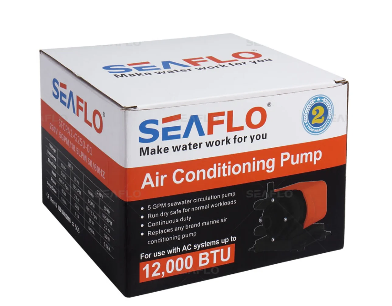 250GPH Air Conditioning Pump For AC system up to 12,000 BTU 115/230 V Marine Boat RV Caravan