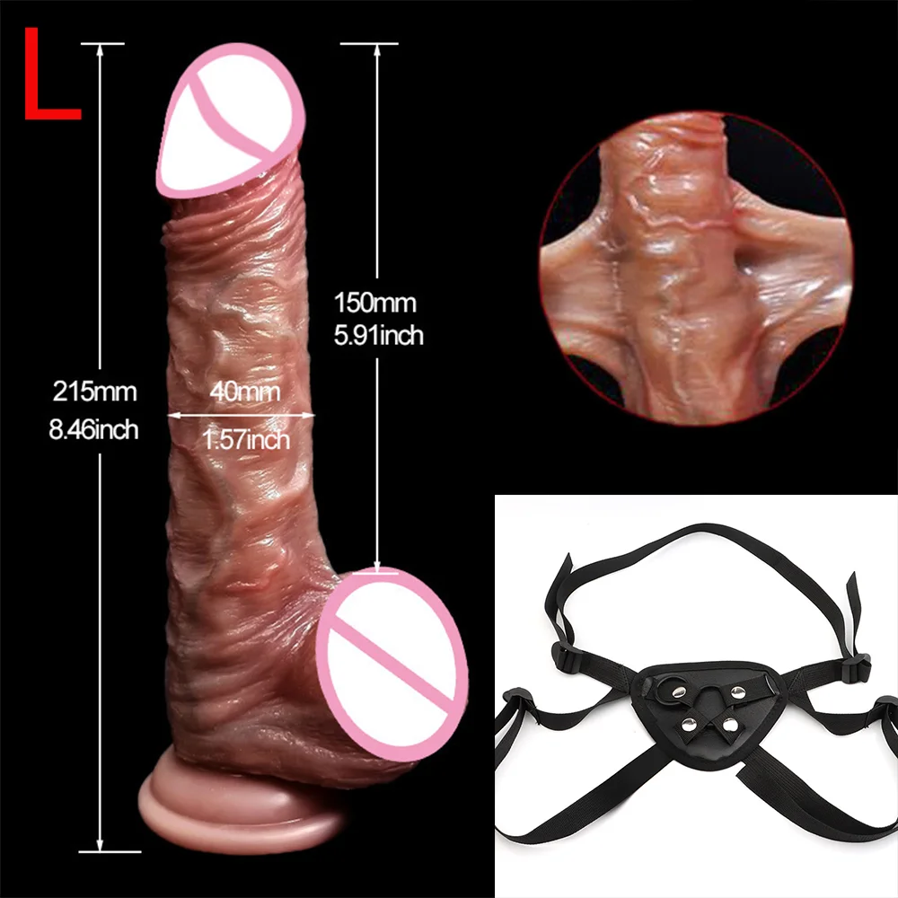 Realistic Dildos for Women Skin Sliding Foreskin Testicles Dildo Anal Vaginal Stimulation Strapon Big Penis Sex Toys for Woman