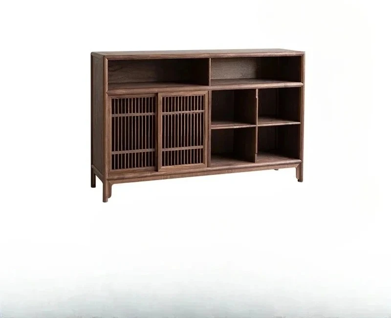 

B53 New Chinese black walnut solid wood dining side cabinet, tea side, storage, display cabinet