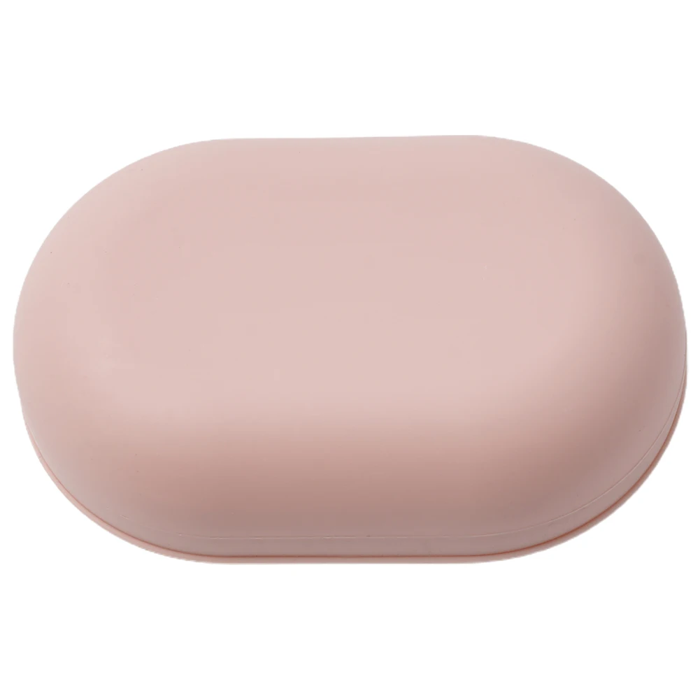 Saboneteira de banheiro fashion oval 1 peça 11.2*7.5*3.8 recipiente material pp portátil selado chuveiro viagem com tampa