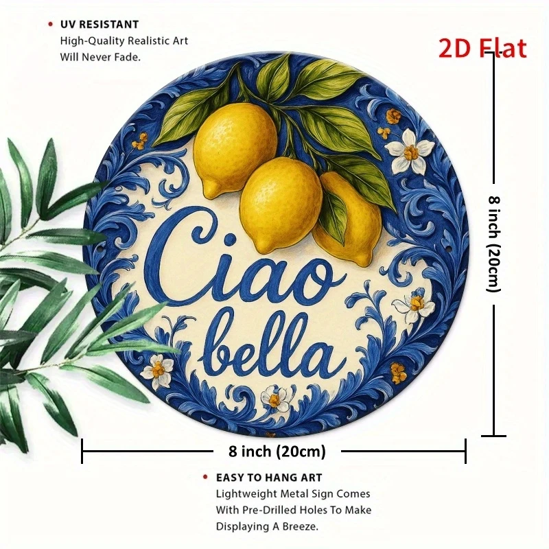 20 cm 1 Stück 2D Retro Ländliches Bauernhaus Natur-Iemon-Thema Italienisches Sprichwort Holzscheibe Möbel Wanddekoration Geburtstagsgeschenk – Detail 8