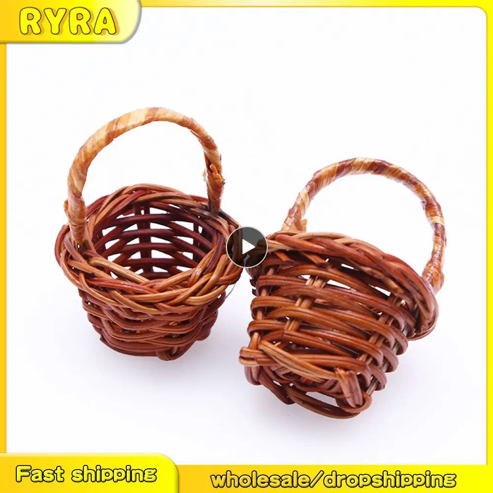 Woven Hand Basket Decoration Props Props Flower Basket Lightweight Mini Scene Ornaments Handheld Baskets Small Delicate