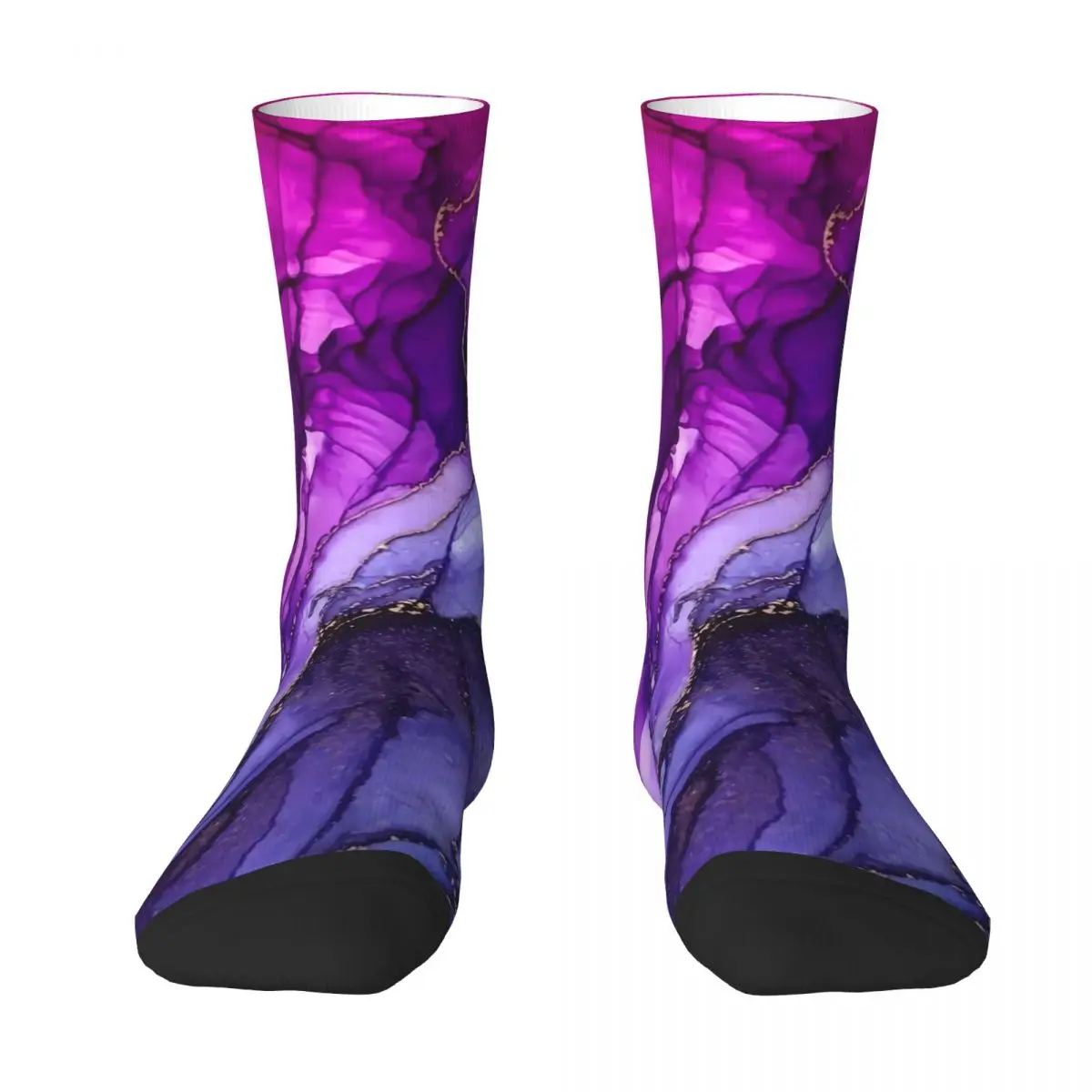 Rainbow Ombre Socks Spring Abstract Vibrant Stockings Korean Women Men Comfortable Socks Pattern Cycling Anti Skid Socks