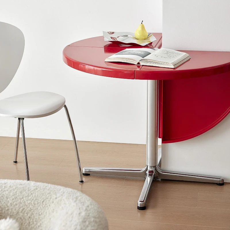 

Multifunctional folding dining table medieval creative small apartment round table designer home