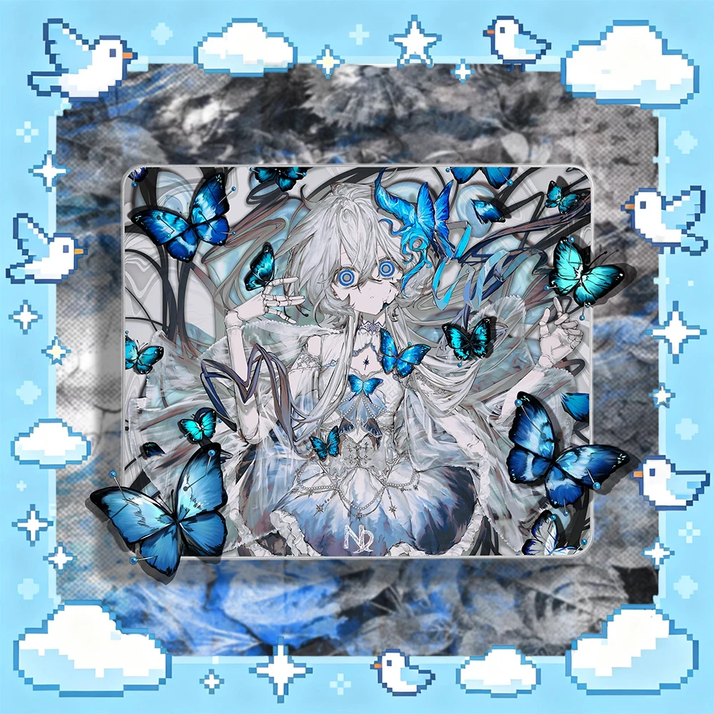 Nemvira Skeleton Butterfly Mouse Pad Neutral Smoothness Mousepad Be Non-Slip Soft Rubber Base Moisture Proof PC Accessories Gift
