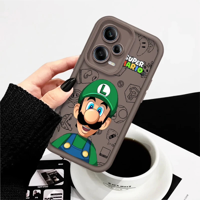 Anime Super M-Mario Cartoon Eye Ladder For Xiaomi Redmi Note 13 12 12C 11 11S 10 10C 10A 9C 9A Pro 5G Soft Phone Case