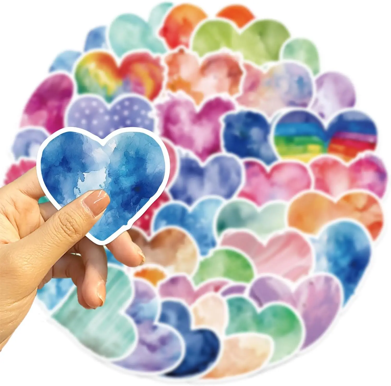 50 PCS Love Heart Stickers Loving Heart Sticker for Laptop Scrapbook Phone