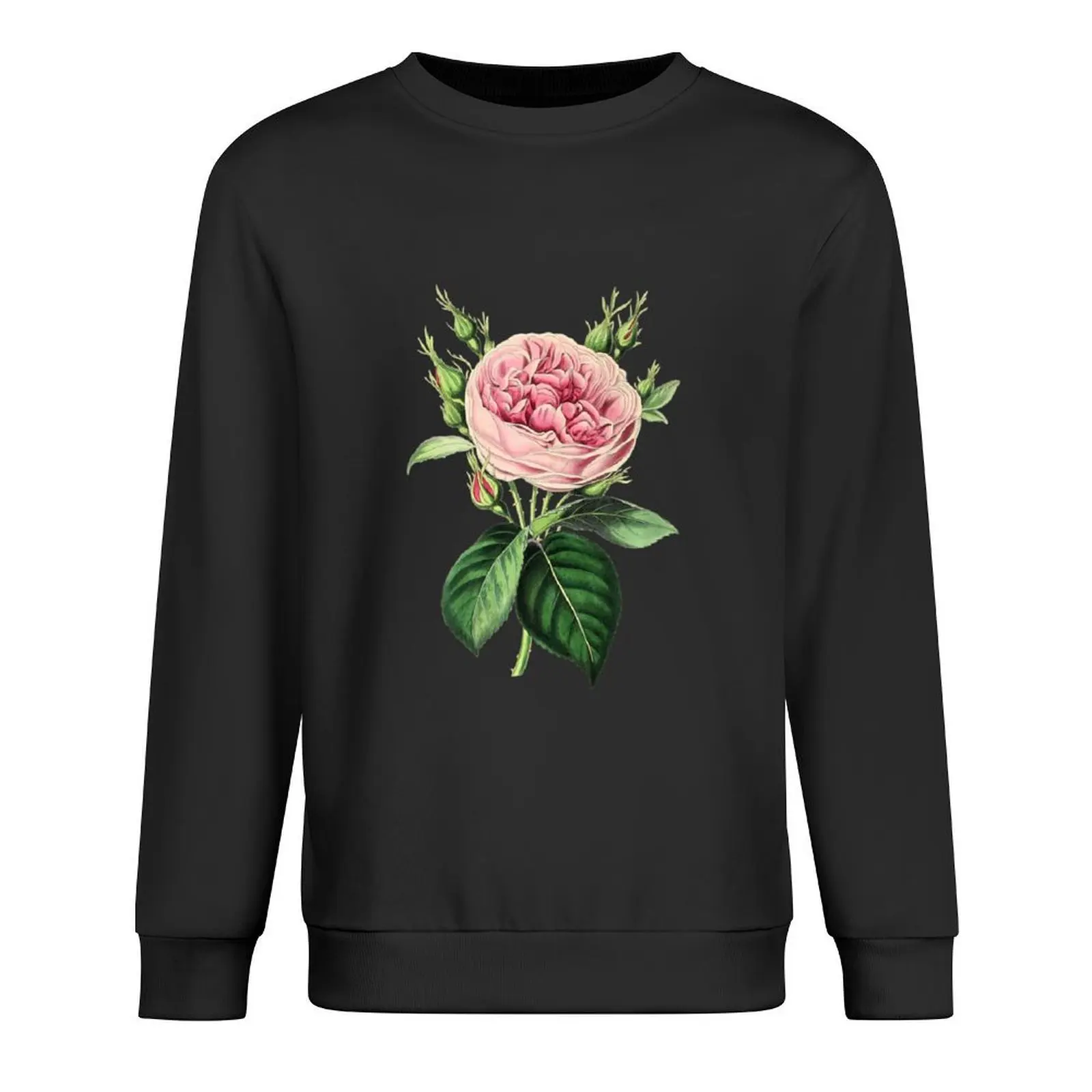 

Pink Rose Vintage Aesthetic Botanical Floral Flowers Pullover men's clothes blouse aesthetic clothing tracksuits pullover