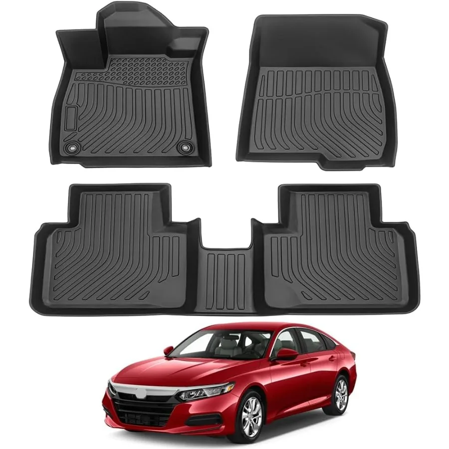 

Custom Fit Rubber Car Floor Mats for 20182023 Honda Accord Full Set Including First and Second Row Seats with Maximum Coverage
