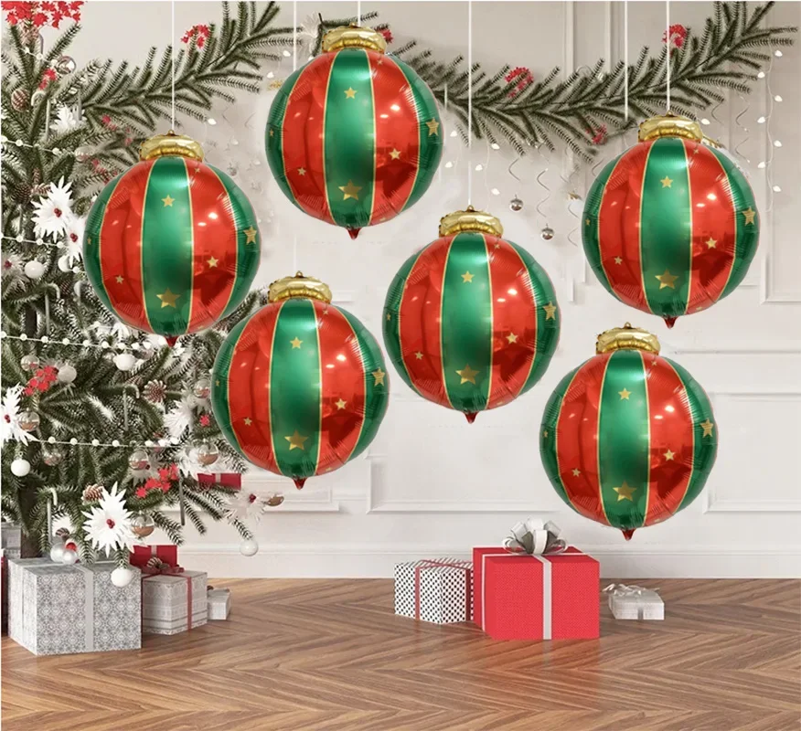 

10PCS/PACK 27IN Large Christmas Theme Hanging Ball Party Decoration Aluminum Film Balloon