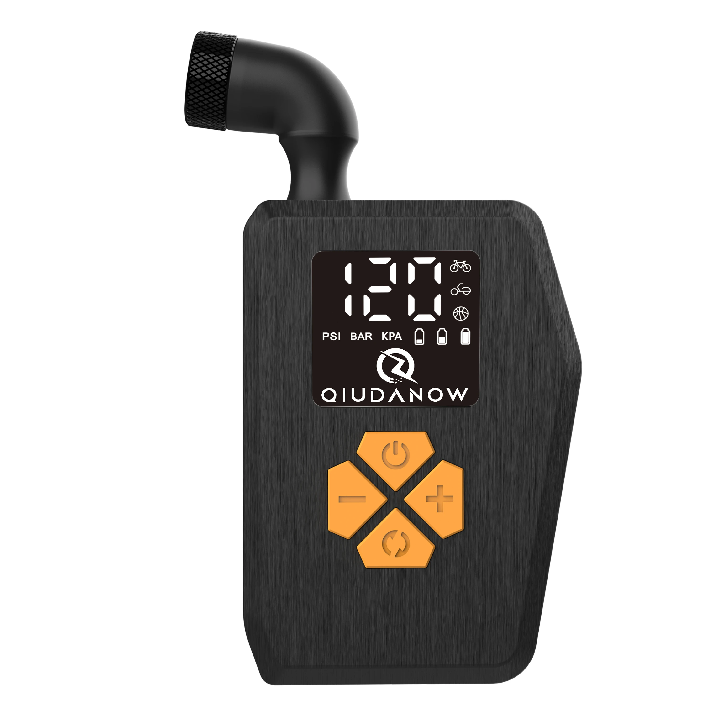 AliExpress NONE 120PSI Portable Mini Orange Electric Air Pump Bike Tire Inflator with Screen Dual 750 mAh Type-C Rechargeable Battery Auto Stop