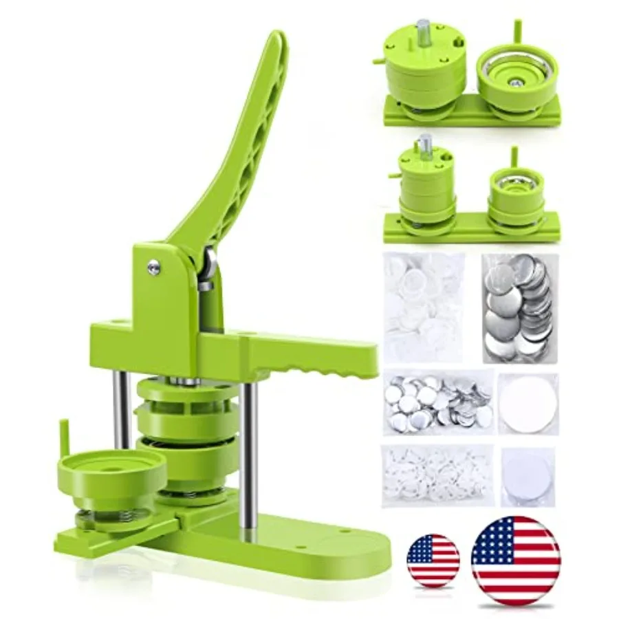 

Button Maker Machine Multiple-Sizes - Pin Maker Machine 1.25 inch+2.25 inch Interchangeable Button-models Badge Button Press Ma